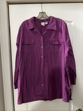 Women’s Button-Front Shirt - Purple